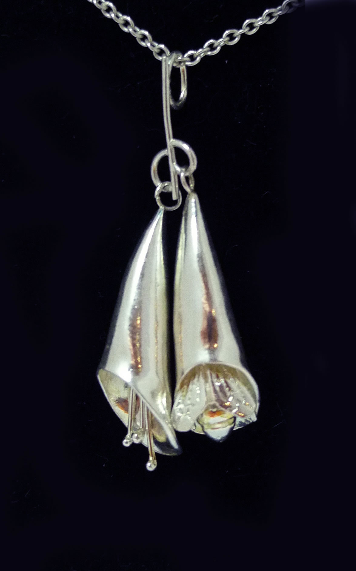 Silver Bee and Foxglove Necklace